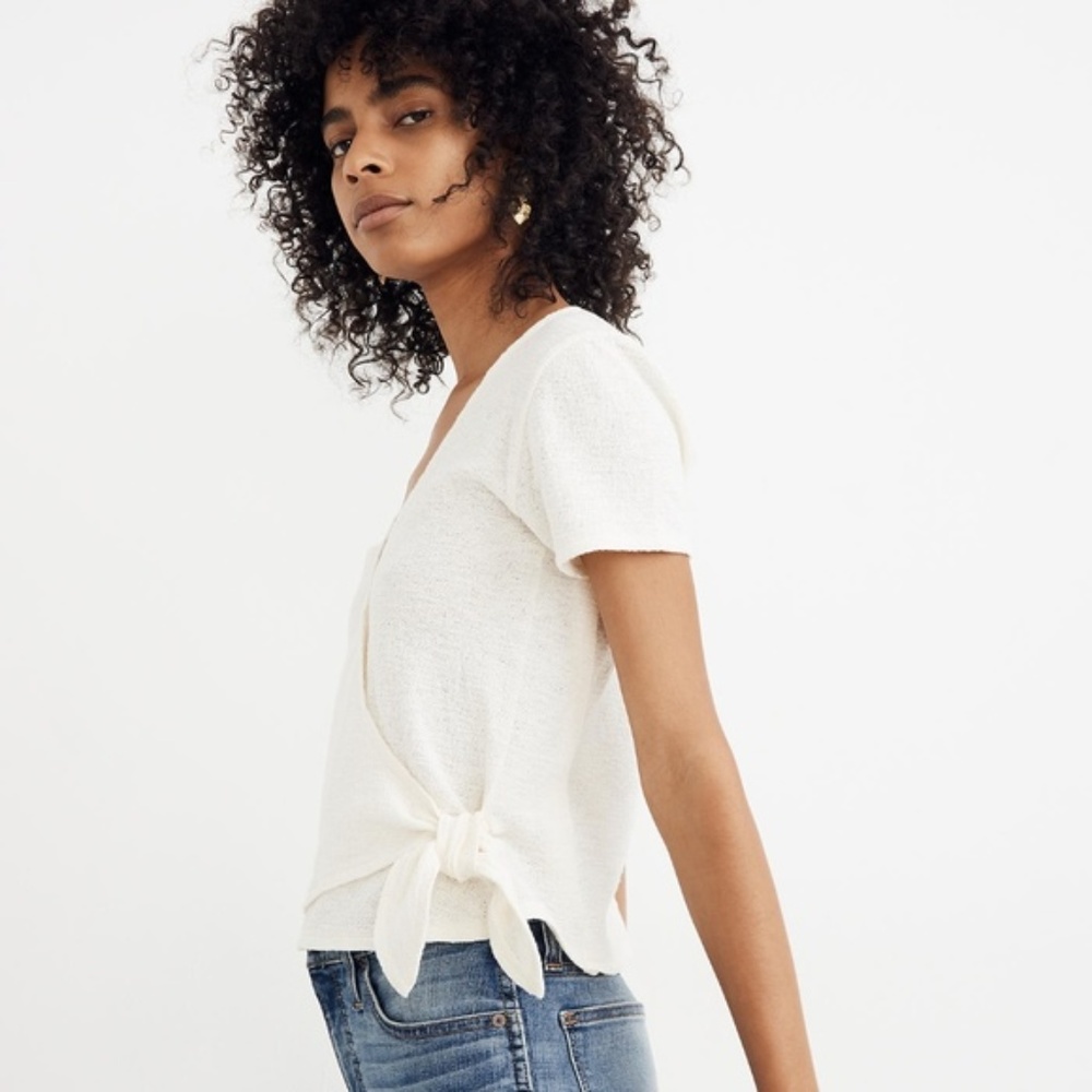 Madewell Texture & Thread Wrap-Tie Top - Picture 2 of 4